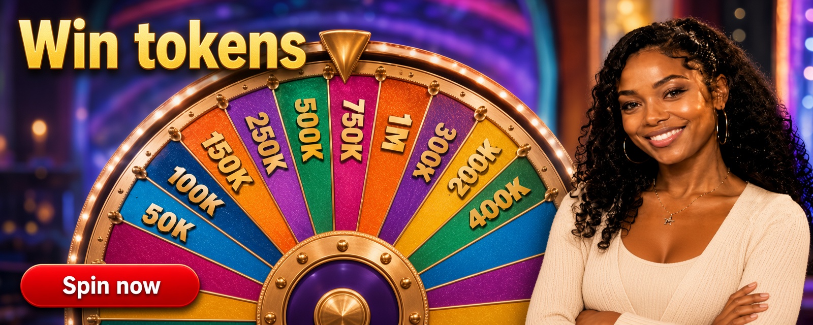 Win tokens — spin now