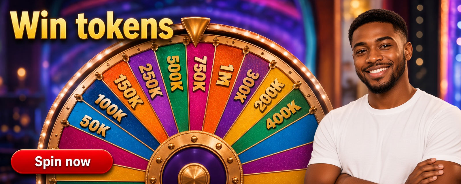 Win tokens — spin now