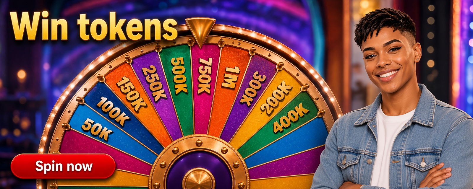 Win tokens — spin now